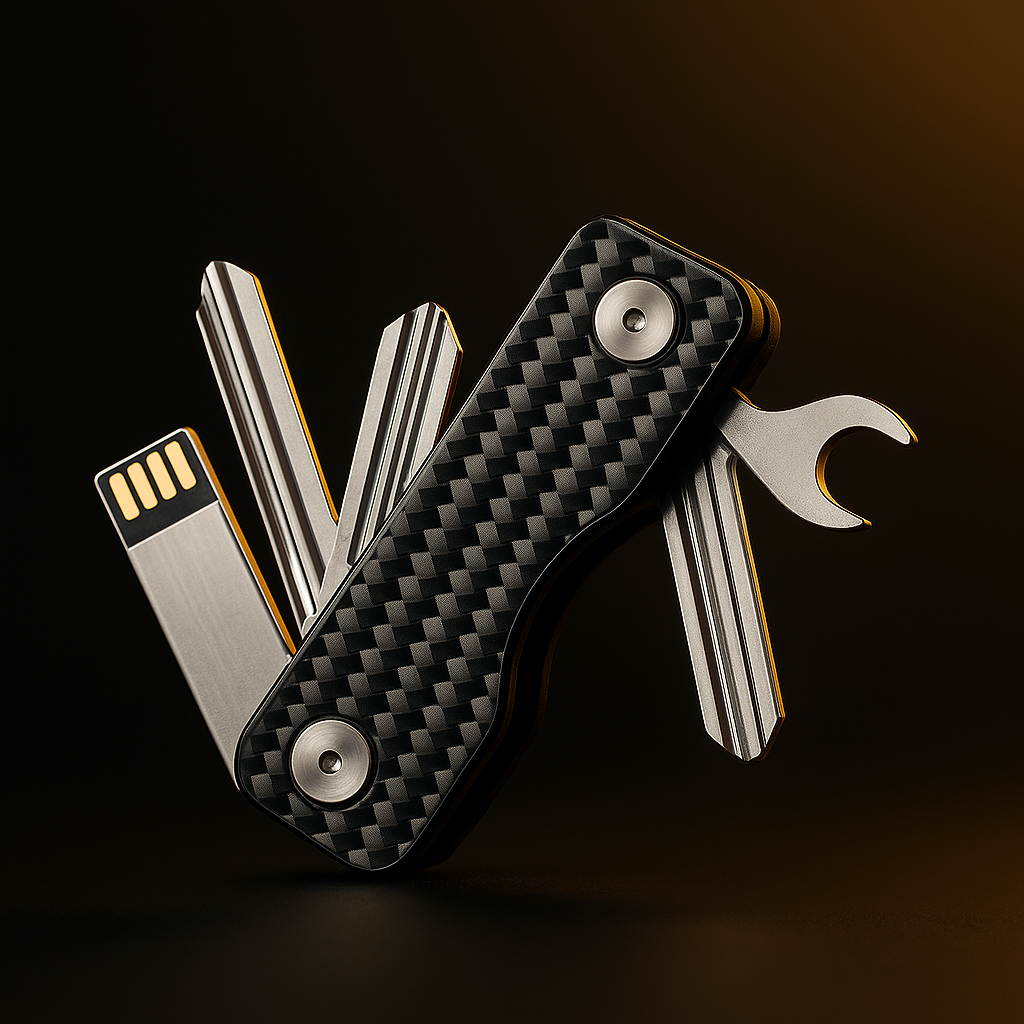 Adler & Iron™ KeyLock Pro – Carbon-Fiber Multifunctional Key Organizer