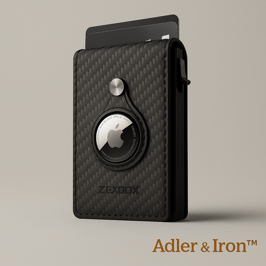 The Adler & Iron™ Carbon-Edge AirTag Wallet
