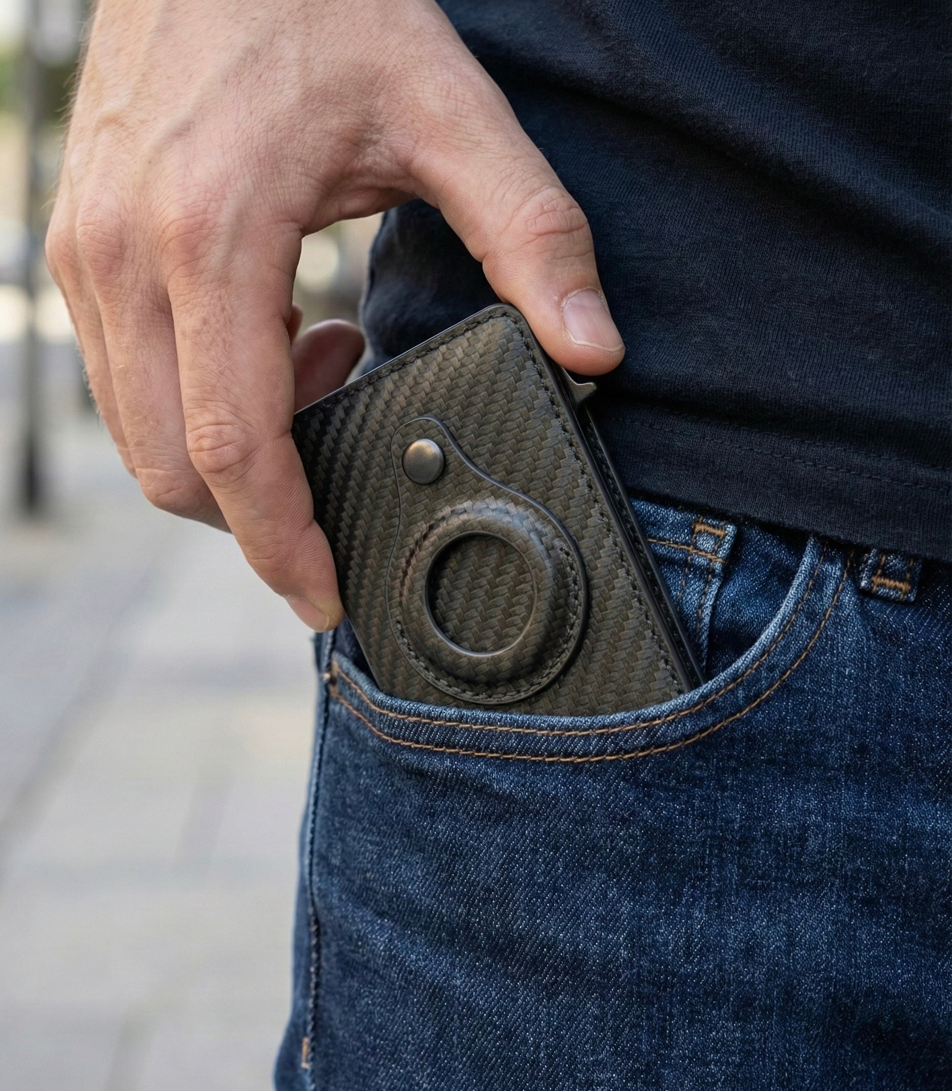 Carbon Fiber Wallet – Adler & Iron™ Carbon-Edge Slim Wallet with AirTag Holder