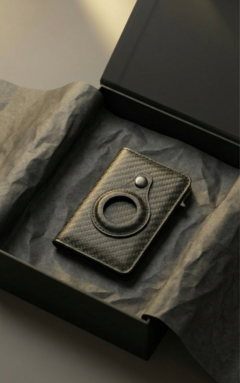 Carbon Fiber Wallet – Adler & Iron™ Carbon-Edge Slim Wallet with AirTag Holder